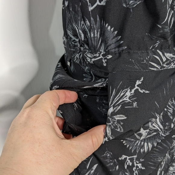 FIG Clothing black floral drawstring waist active dress M - Picture 4 of 11